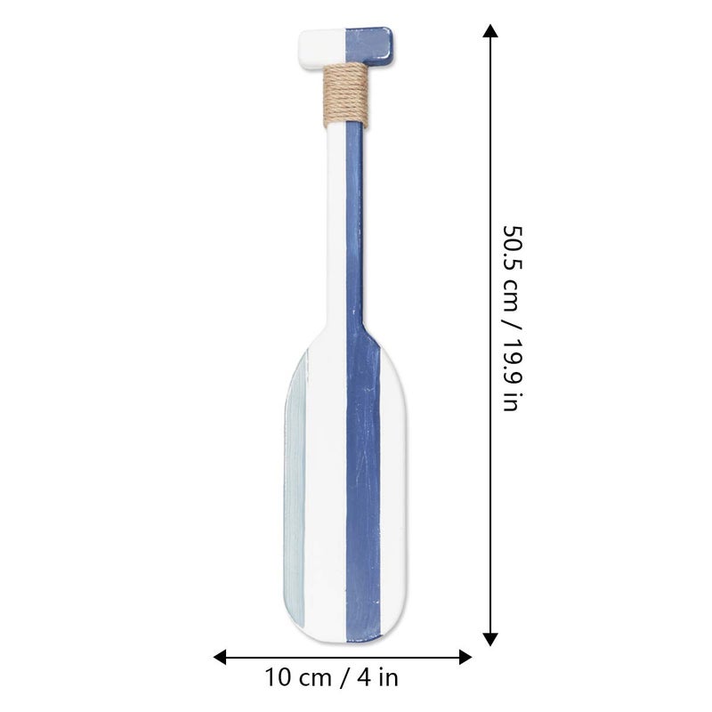 Meching 2 Pack 19.7 Inch Nautical Wooden Double Oar Decor with Rope Nautical Oar Paddles Wall Decor Door Hanging Ornament Beach Theme Home Decorationï¼ˆVintage blueï¼‰ - Image 2